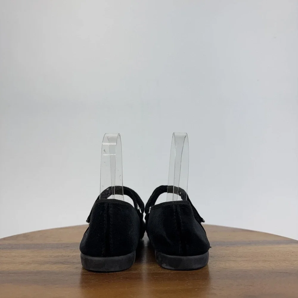 Big Kids Childrenschic Cassie Black Velvet Formal Mary Jane Flats Size EU 34 GUC